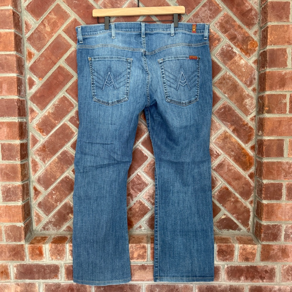 7 For All Mankind Brett Jeans Mens 40 Blue Bootcut Stretch Soft Denim A Pocket